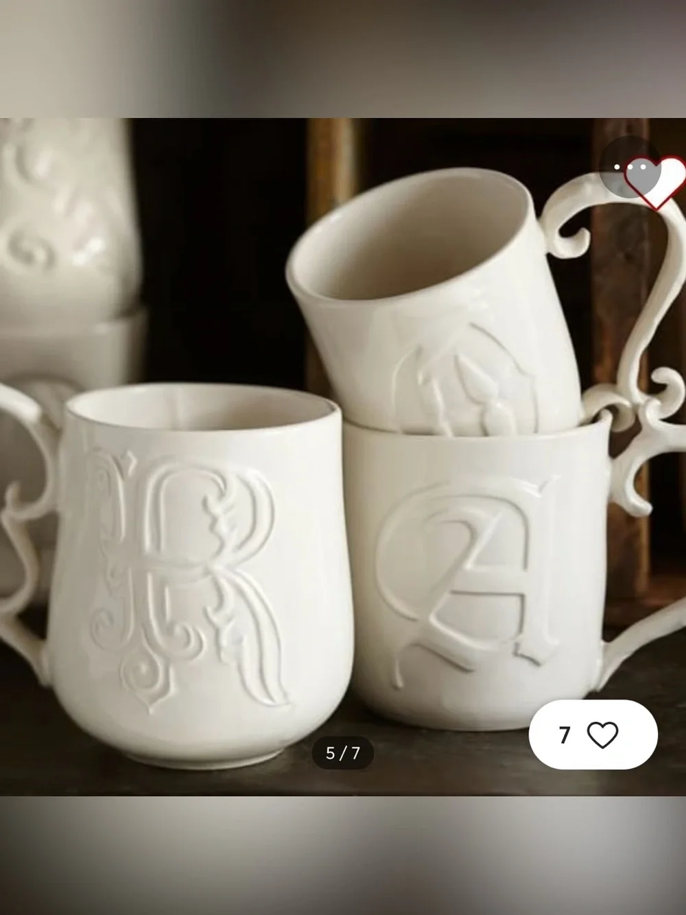 Pottery Barn A-Z Mugs Letter Initial Monogram 'C'  1/ Coffee Cup